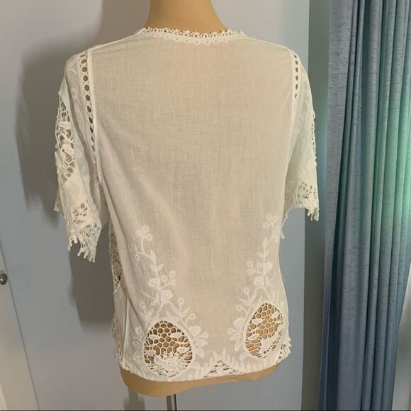 Dévastée White Floral Patterned Blouse - Picture 3 of 4